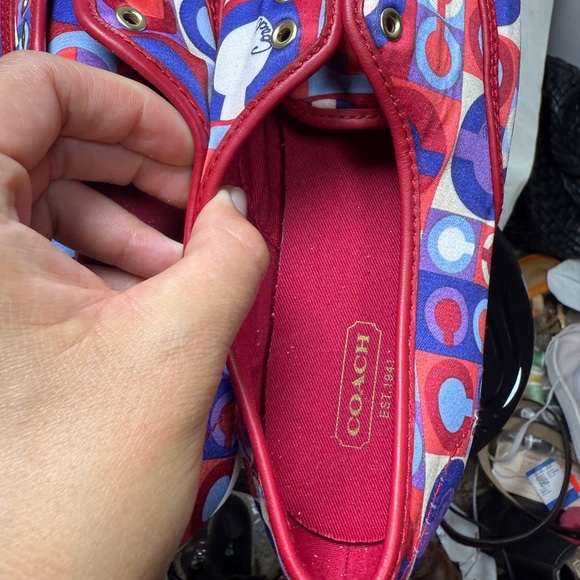 Coach Audrina Patchwork Satin Low Top Sneakers Sz 8.5 - Picture 7 of 10